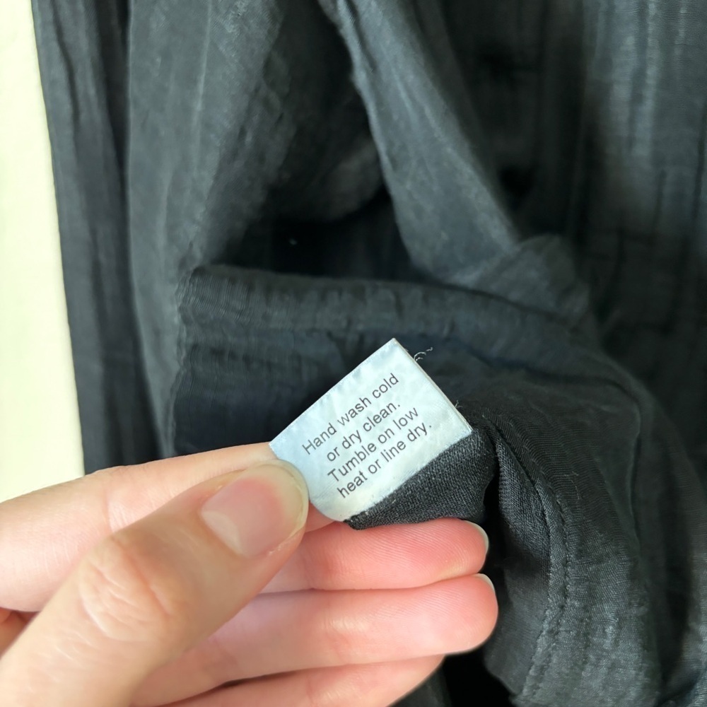 Cynthia Ashby Silk Linen Crinkle Textured Lagenlook Button Down Jacket - Picture 11 of 14